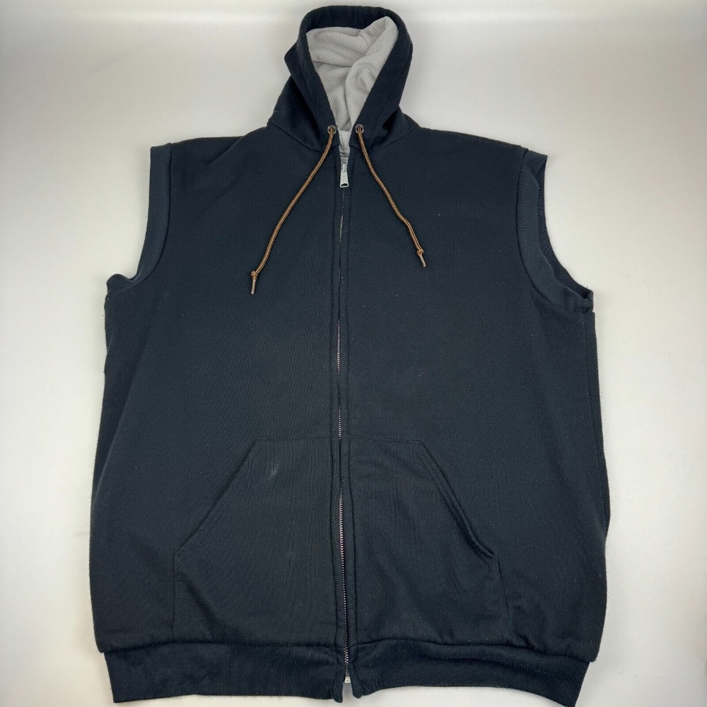 Vintage Muleskins Mens Size XLT Tall Waffleknit Thermal Lined Sleeveless Hoodie